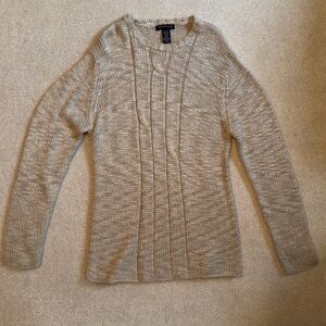 Kenneth Cole New York Men’s long sweater woven cream color medium